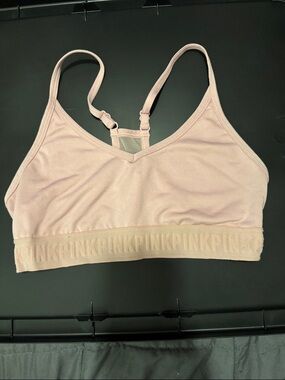 PINK Victoria's Secret Pale Pink Logo Elastic Sports Bralette